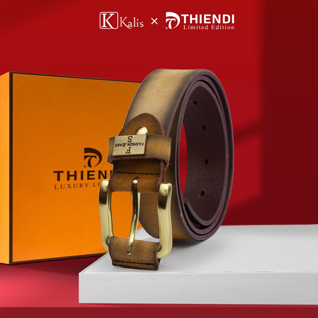 Dây Nịt Nam Da Sáp Trâu KALIS x Thiendi Cao Cấp BBOK Dây Nịt Thắt Lưng Da Thật Nam Full Hộp Có Bảo Hành