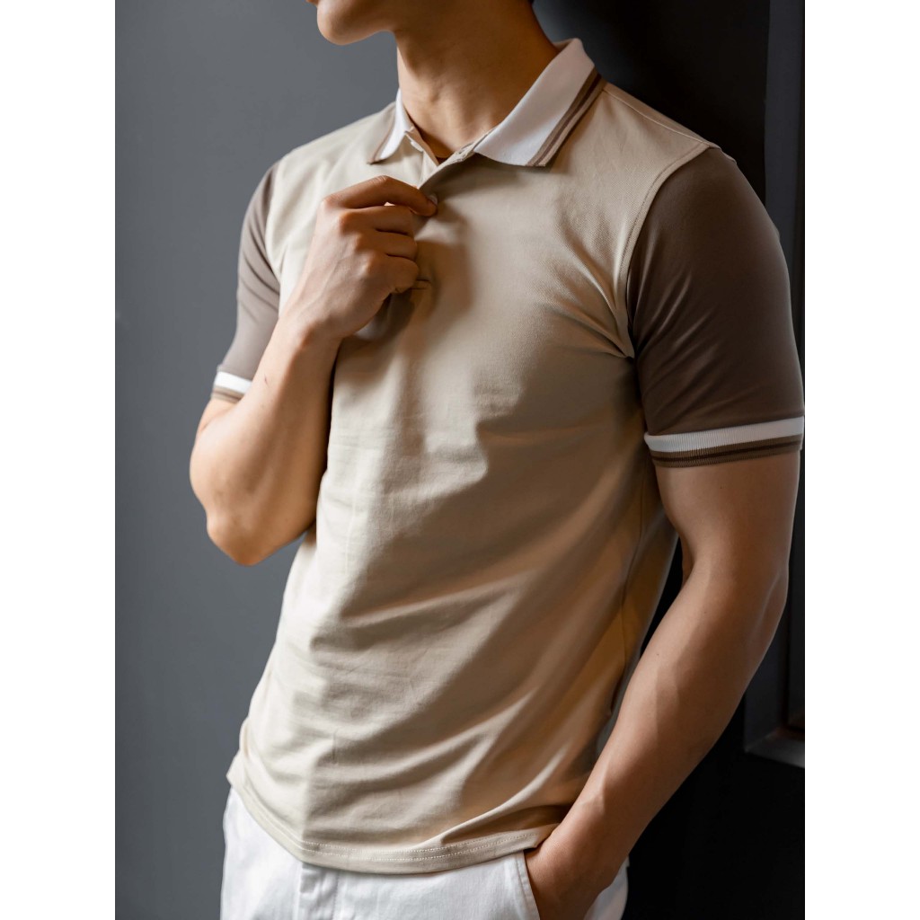 Áo Polo Nam Nerdy Brown Sleeves, Chất Vải Cá Xấu Cotton 4 Chiều Thoải Mái, PL0069,SOMEHOW