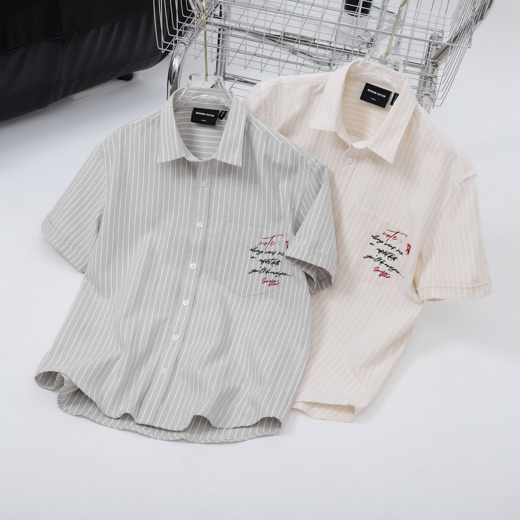 Áo Sơ Mi Nam NT Stripe Wording On Pocket, Chất Vải Oxford Cotton Thoải Mái