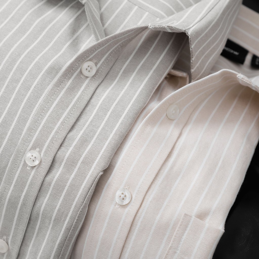 Áo Sơ Mi Nam NT Stripe Wording On Pocket, Chất Vải Oxford Cotton Thoải Mái