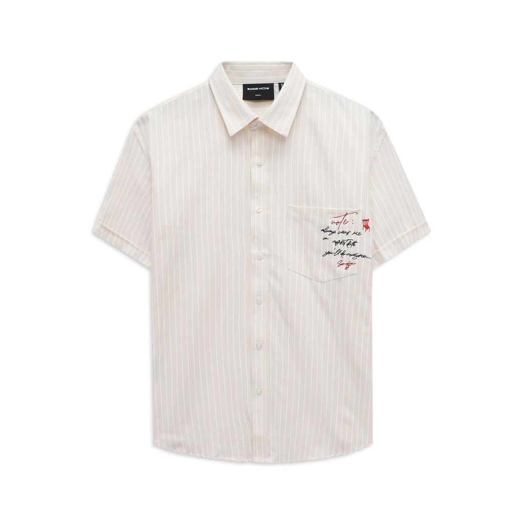 Áo Sơ Mi Nam NT Stripe Wording On Pocket, Chất Vải Oxford Cotton Thoải Mái