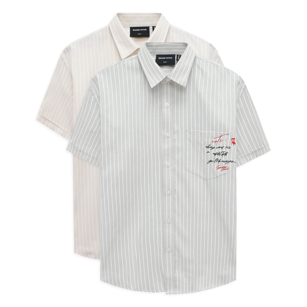 Áo Sơ Mi Nam NT Stripe Wording On Pocket, Chất Vải Oxford Cotton Thoải Mái