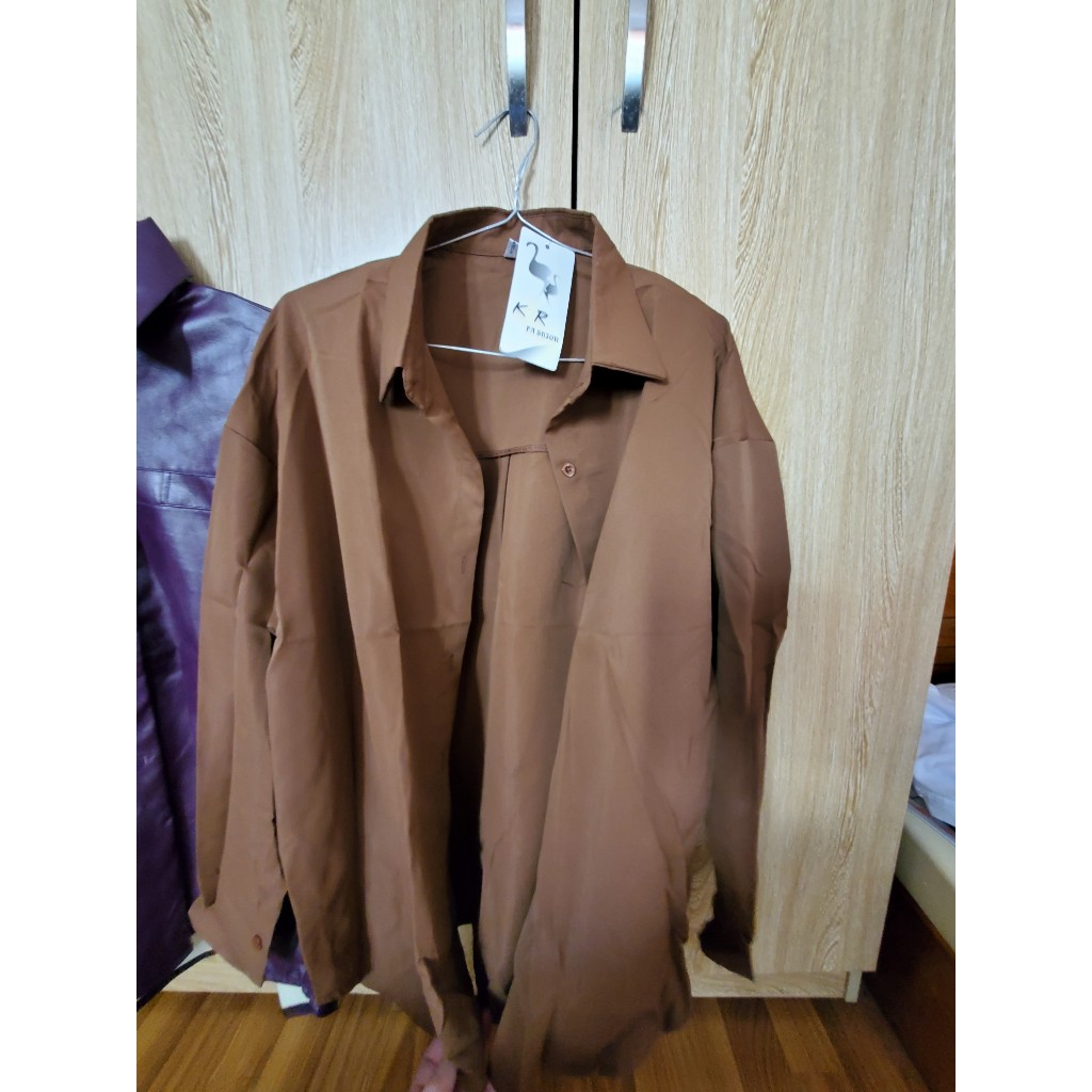 Áo Khoác Da PU Kèm Sơ Mi Nữ Freesize <55kg  Retro Áo Sơ Mi Đa Năng Panda38 Hỏa Tốc