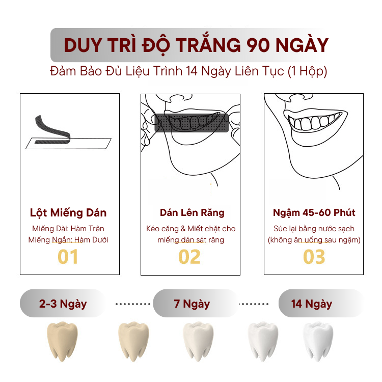 Miếng dán tẩy trắng răng IVISMILE V34 cho răng Nhạy Cảm, không gây tổn thương răng, trắng nhanh sau 7 ngày