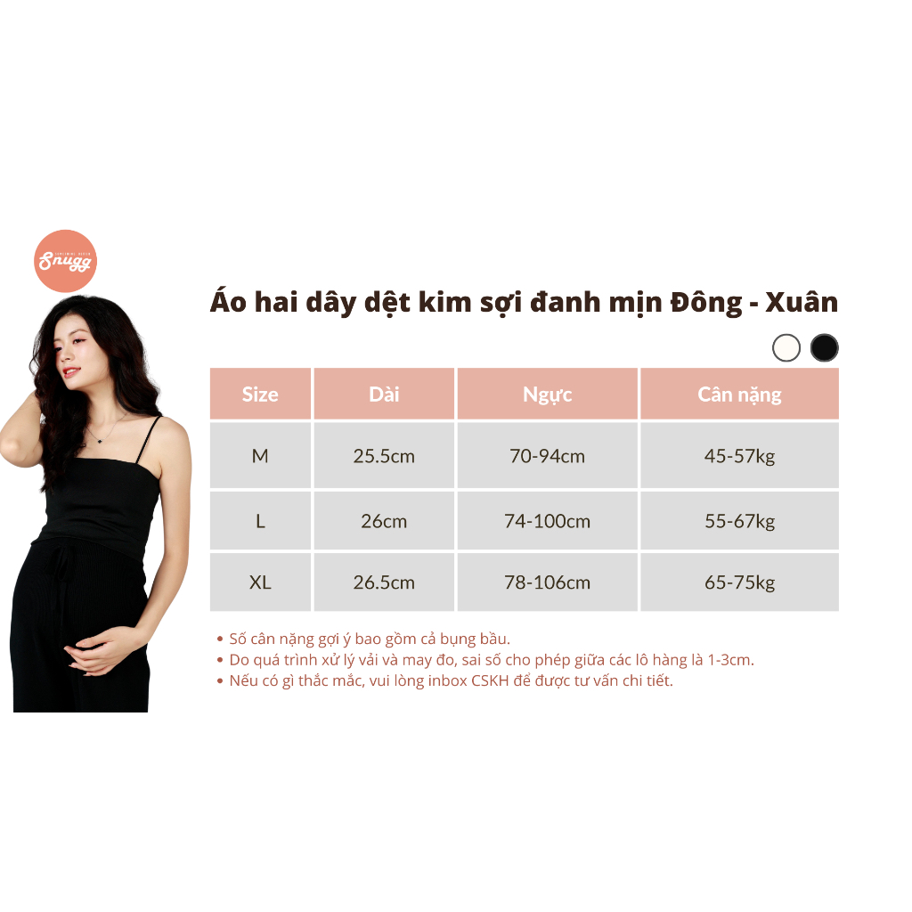 Áo hai dây dệt kim sợi đanh mịn Đông - Xuân Snugg SNU2200