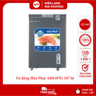 Tủ đông mini Hòa Phát HCF 106S1ĐSH/AD6107G 107 lít (màu đen) - Hàng chính hãng (Bảo hành 30 tháng)