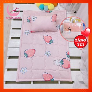 Bộ gối nệm cho bé đi học ,nhiều kích cỡ, vải Tencel cực mềm mát, họa tiết đáng yêu