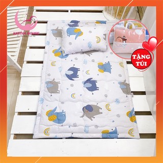 Bộ gối nệm cho bé mầm non 2-5 tuổi, vải tencel cực mềm mát thấm hút tốt