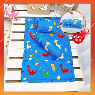 Bộ nệm gối cho bé đi học mẫu giáo 80x120cm, vải Thắng Lợi mềm mát, nhiều họa tiết hoạt hình