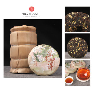 Trà phổ nhĩ hoa nhài - bánh trà phổ nhĩ chín + hoa nhài 100g