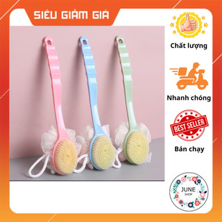 Cây cọ tắm có bông tắm chà lưng tạo bọt 2 mặt cán dài cầm tay