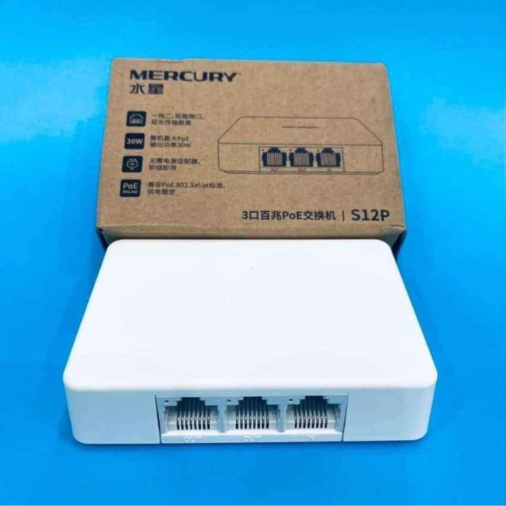 Bộ Chia POE 1 Ra 2 MERCURY S12P 2 Port, Chuyên Dụng Cho Camera IP
