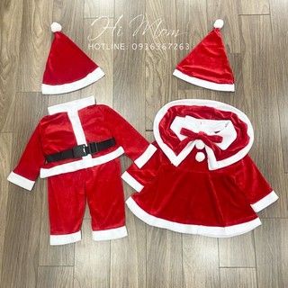 Bộ Noel cho bé gái và bé trai chất vải nhung xịn siêu đẹp.