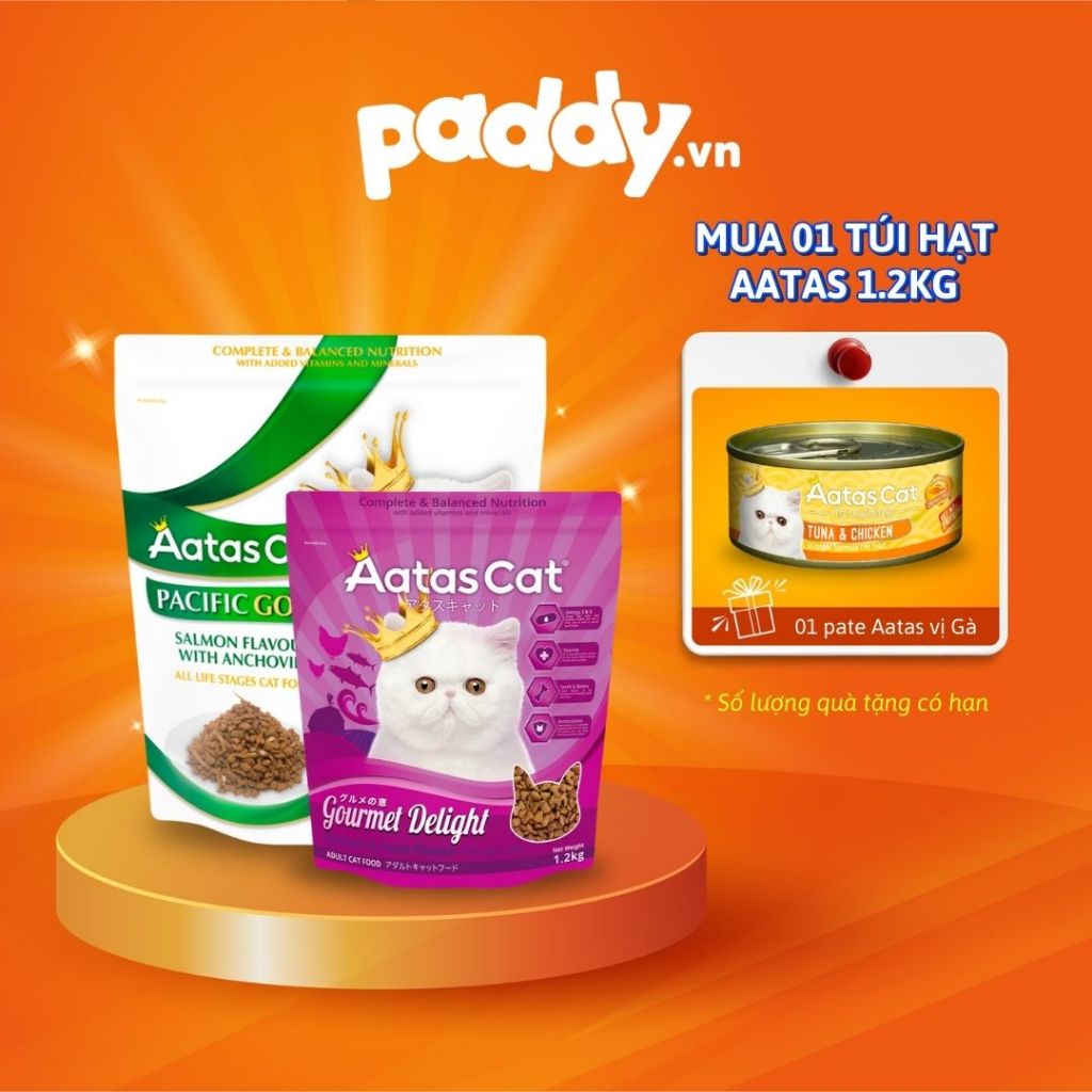 Hạt Aatas Cat Gold & Delight Chứa Cá Cơm Sấy Cho Mèo
