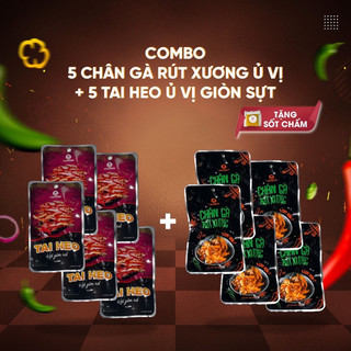 Combo Mix 5 Chân gà rút xương ủ vị + 5 Tai heo Cmfoods