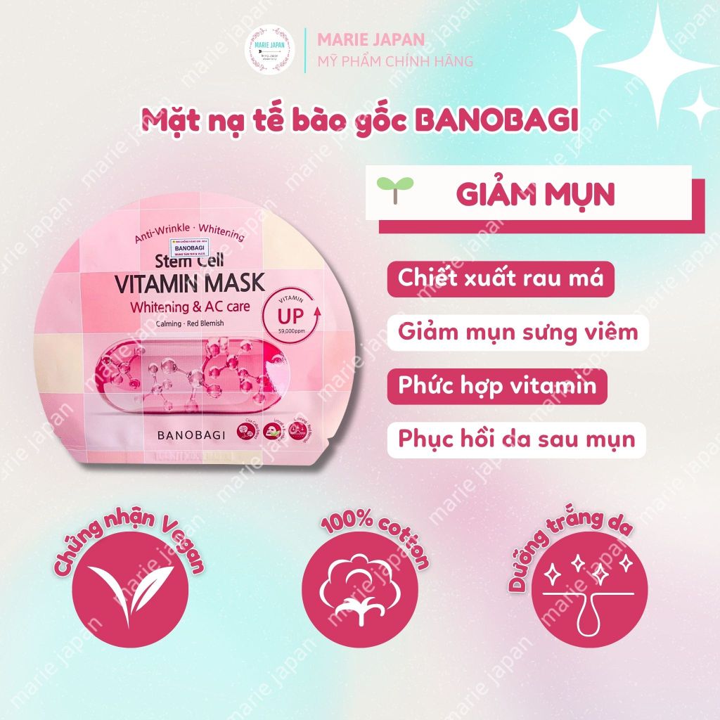 Mặt Nạ Banobagi STEM CELL Dưỡng Ẩm Trắng Da Vita Genic Jelly Vitamin Mask