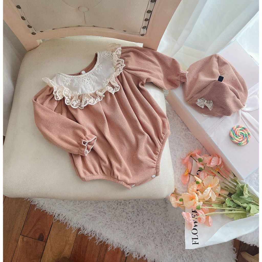 🍭Body cho bé gái sơ sinh 𝑲𝑬̀𝑴 mũ + 𝑭𝑹𝑬𝑬𝑺𝑯𝑰𝑷🍭NHƯ Ý HOUSE'S-body trẻ em hàng tkcc - body len nhung mềm ấm