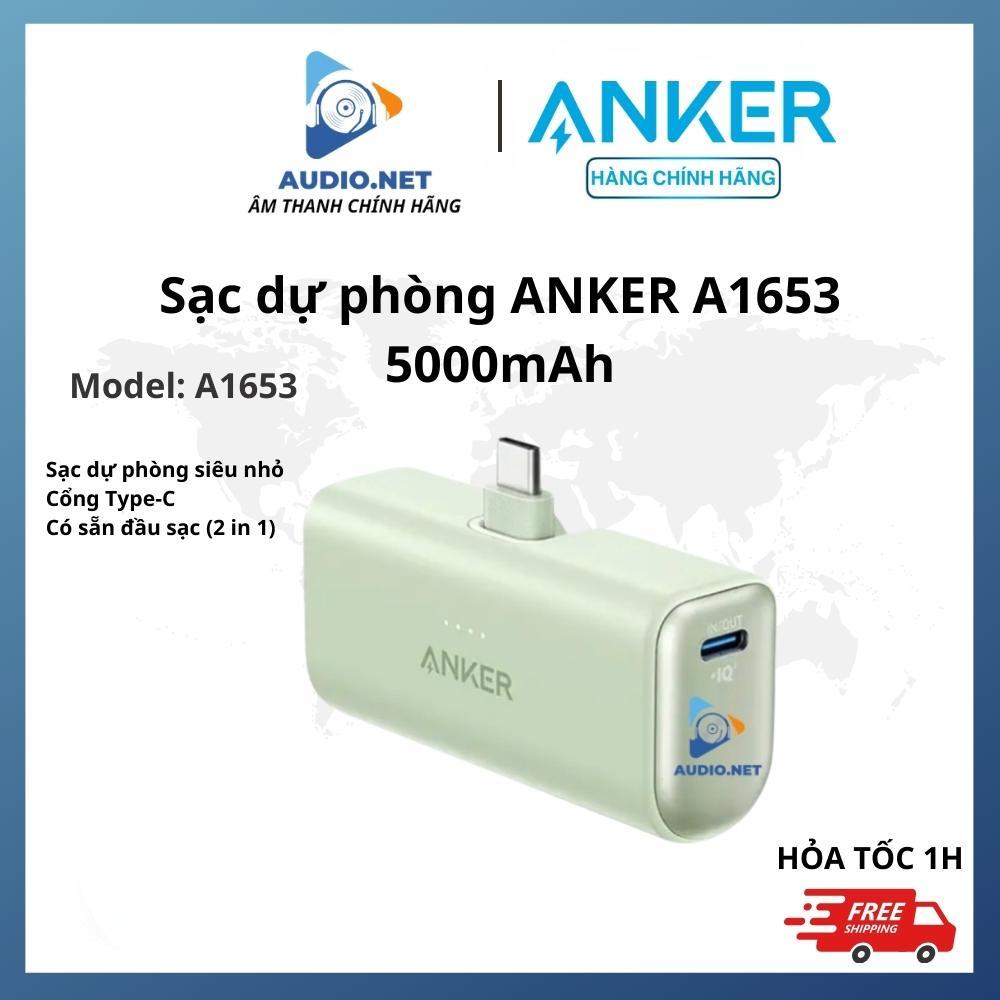 Sạc Dự Phòng Anker A1653 22.5W Gập Chân Tiện Lợi 5000mah - Bảo hành 12 tháng