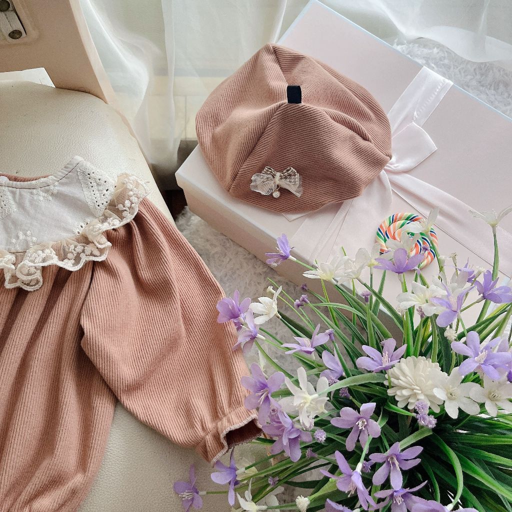 🍭Body cho bé gái sơ sinh 𝑲𝑬̀𝑴 mũ + 𝑭𝑹𝑬𝑬𝑺𝑯𝑰𝑷🍭NHƯ Ý HOUSE'S-body trẻ em hàng tkcc - body len nhung mềm ấm