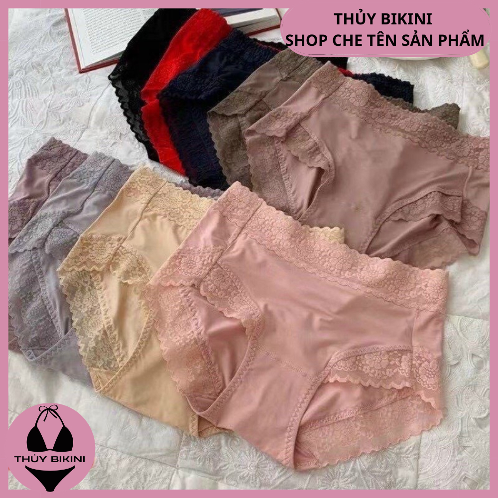 Quần lót nữ cotton phối ren cạp cao gen bụng cao cấp S1101 - THỦY BIKINI