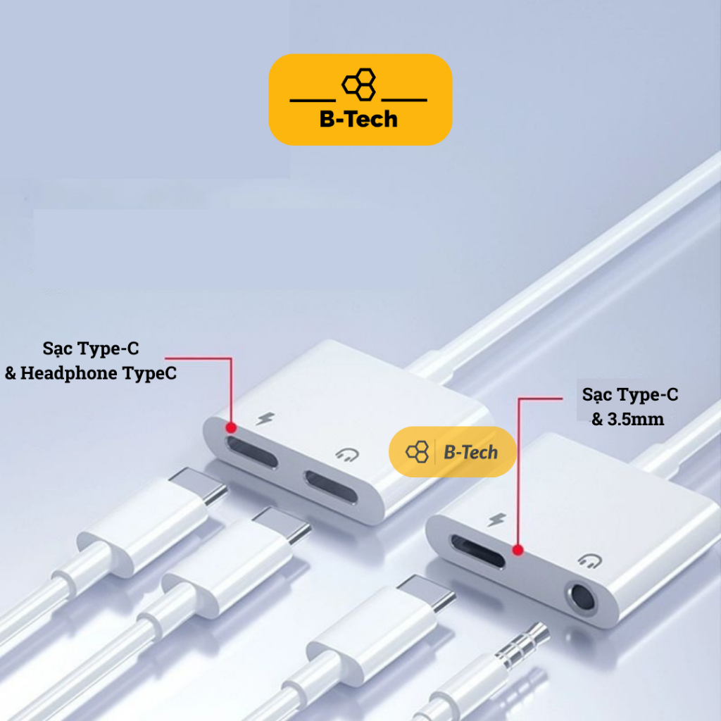 Jack chuyển đổi Type C sang tai nghe, audio headphone nghe nhạc chơi game dùng cho Samsung,xiaomi,Huawei - Btech