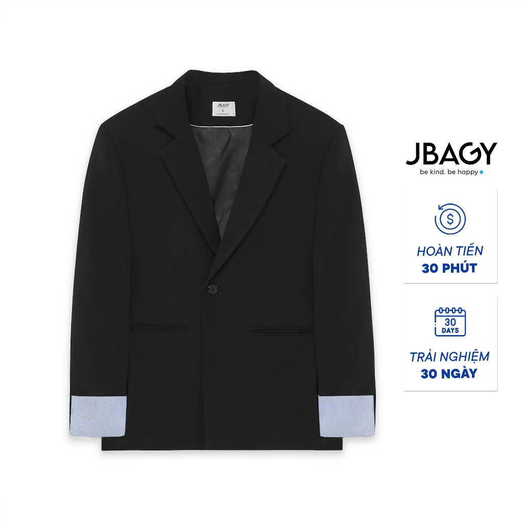 Áo khoác blazer nam cách điệu tay áo form rộng hàn quốc, có độn vai thương hiệu JBAGY - JK008