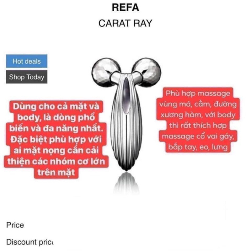 Máy massage Refa Carat Ray Full mặt + body, chuyên thon gọn và trẻ hóa da