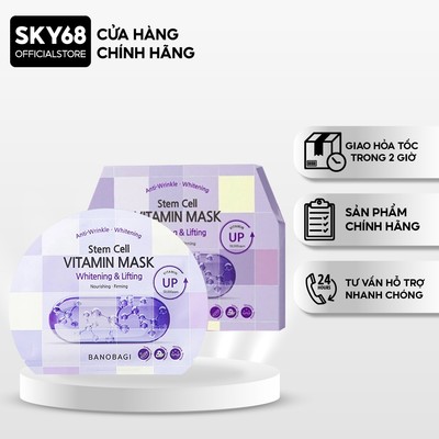 Hộp 10 Mặt nạ BANOBAGI Chống Lão Hoá, Dưỡng Sáng Da Stem Cell Vitamin Mask 30ml x10 - CARO Lifting