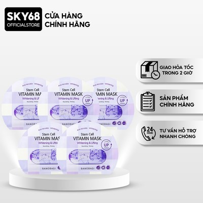 Combo 5 Mặt nạ BANOBAGI Chống Lão Hoá, Dưỡng Sáng Da Stem Cell Vitamin Mask 30ml x5 - CARO Lifting