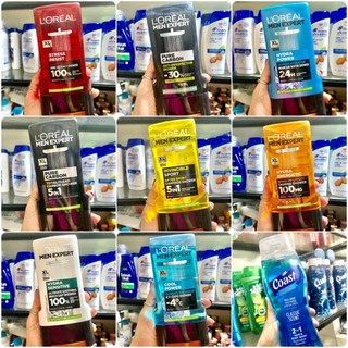 ĐỦ MÀU - Sữa Tắm Gội Dạng Gel 3IN1 L'OREAL Loreal Expert FACE BODY HAIR WASH For Men 300ml Pháp