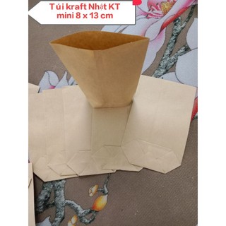 Combo 50 túi kraft Nhật mini kt ngang 8 cm x dài 13cm