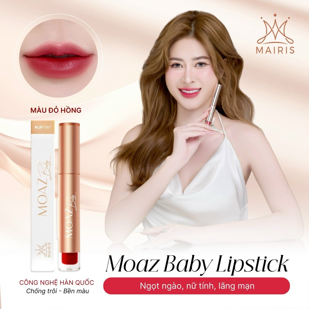 Son Lì Moaz Mairis HUYỀN PHI 10ml Chính Hãng Bền Màu Chống Trôi Không Chì Dưỡng Môi Mịn Màng