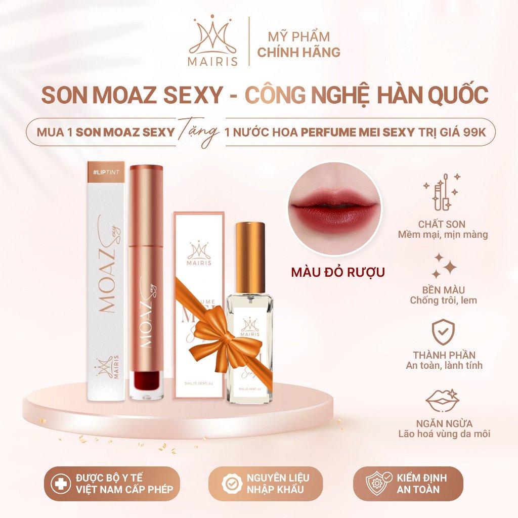 Son Lì Moaz Mairis HUYỀN PHI 10ml Chính Hãng Bền Màu Chống Trôi Không Chì Dưỡng Môi Mịn Màng