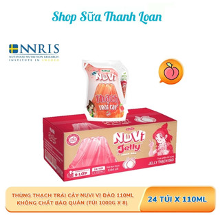 Thùng 24 túi nuvi thạch trái cây đào túi nuvi power 110ml.