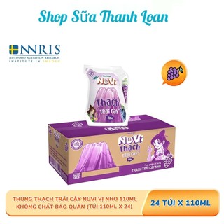 Thùng 24 túi nuvi thạch trái cây nho túi 110ml