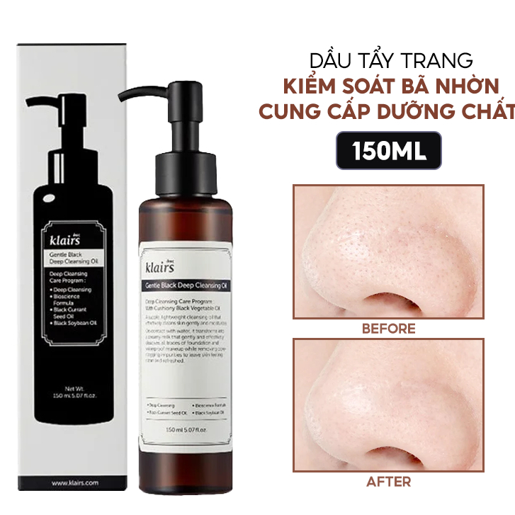 Dầu Tẩy Trang Klairs Gentle Black Deep Cleansing Oil 150ml