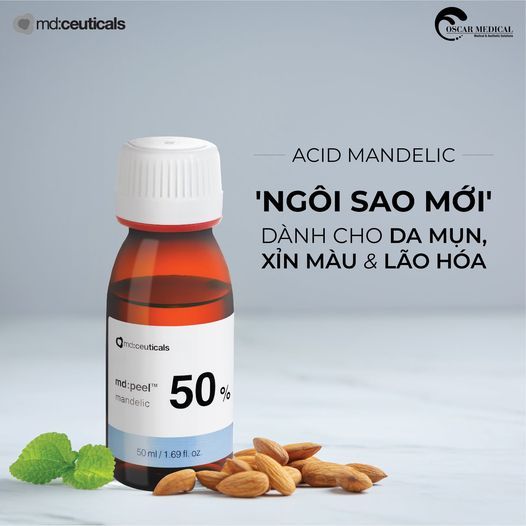 Thay da sinh học xóa nám, sáng da Md:ceuticals Md:peel mandelic 50% 50ml