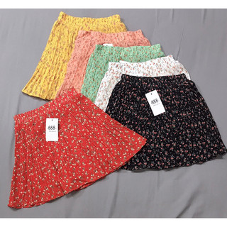 CHÂN VÁY DẬP LY MIDI VINTAGE HOA NHÍ CÒN MÀU VÀNG