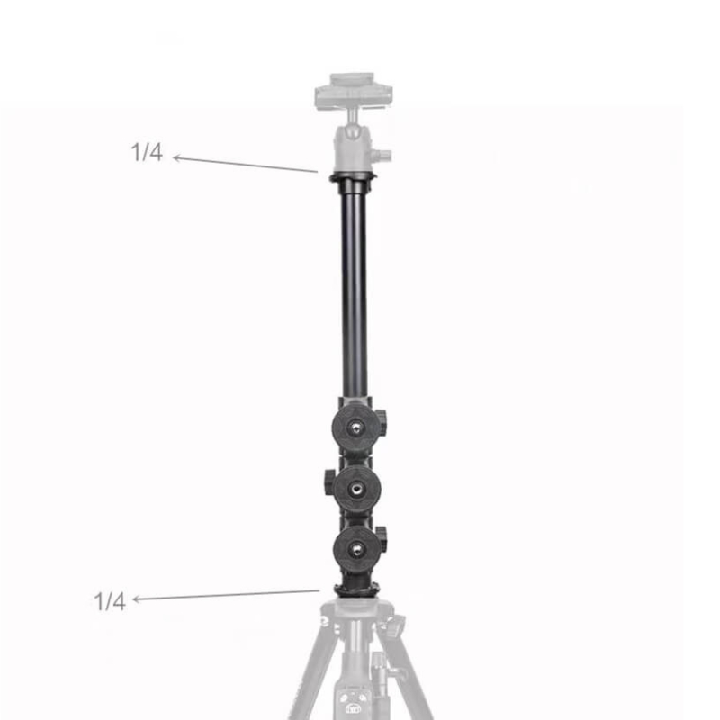 Thanh ngang dài 63cm gắn Tripod quay từ trên xuống có 3 đầu ren 1/4