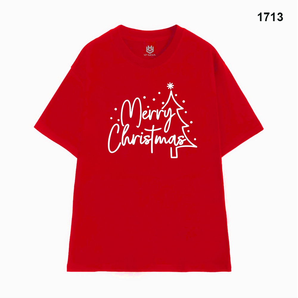Áo Thun HY KOREA Vải Cotton 100 Nguyên Chất In Hình Noel 1713 Phom Rộng OverSize Unisex