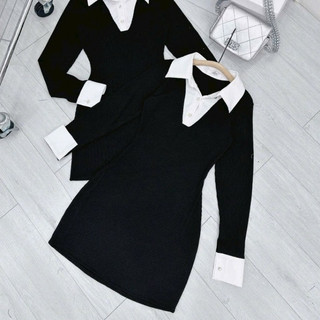 ĐẦM CỔ SƠ MI TAY DÀI HÓT DPSM9