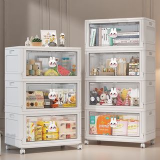 Tủ đựng đồ gấp bằng nhựa Hoạt hình tã sữa bột đồ chơi trẻ em - hình thỏ xinh xắn -Đa tầng linh hoạt, đẹp mắt và tiện ích