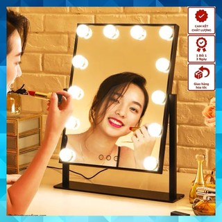 [Mã COSBAUH3 giảm 8% đơn 300K] Gương Trang Điểm Đèn LED Cảm Ứng Để Bàn - Gương Soi Có Đèn Để Bàn Trang Điểm