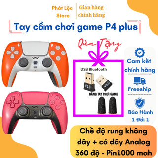 Tay cầm chơi game P4 Plus, Tay cầm chơi game fifa online 4 không dây và có dây, tương thích pc, laptop, điện thoại...