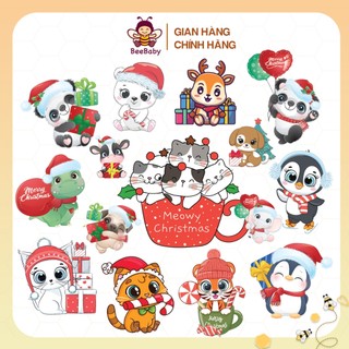 Sticker noel , Sticker Merry Christmas dễ thương dán bình sữa, hộp trữ sữa, đồ dùng cho bé