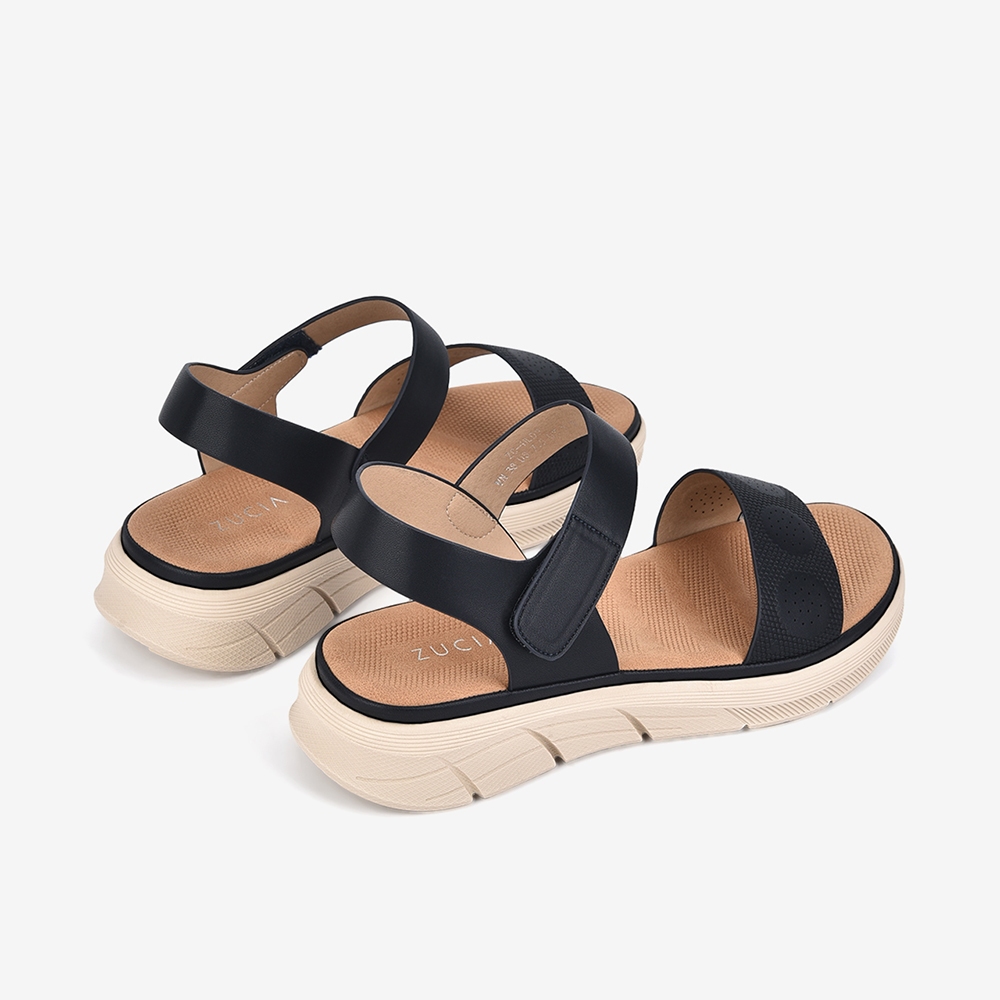 Giày Sandals Nữ Zucia Đế Bằng Quai Dán Cao 4cm - SHLD9
