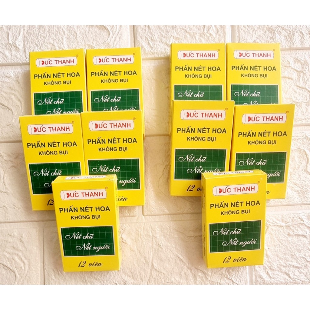 Phấn màu lục giác 50 viên, phấn mỹ thuật 12 viên