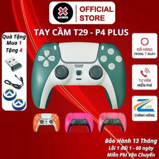 Tay cầm chơi game T29 - P4 Plus, tay cầm chơi game fifa online 4 có dây, không dây bluetooth có rung, tay cầm ps