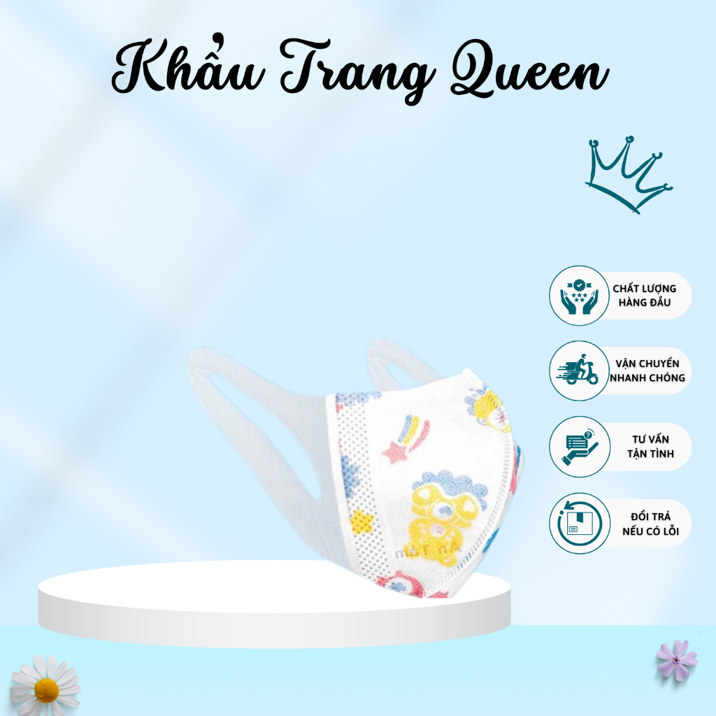 Combo 100 Cái Khẩu Trang Trẻ Em KF94 Queen Mask Kid Cho Bé 4