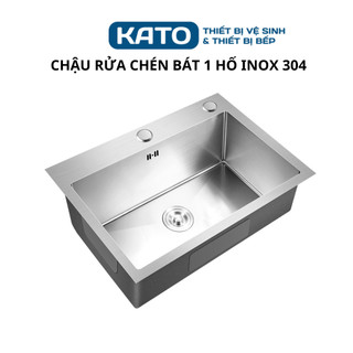 Chậu rửa chén bát inox -1 hộc lớn kt 7545